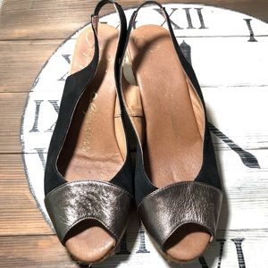 Anthropologie Gaimo Espadrilles bronze and black